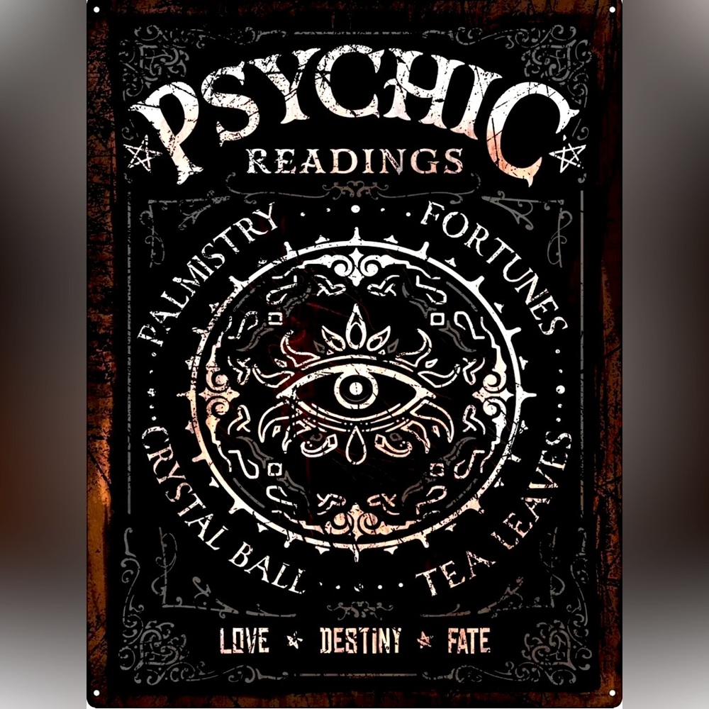 Psychic Readings Metal Tin Sign NEW - Picture 1 of 2